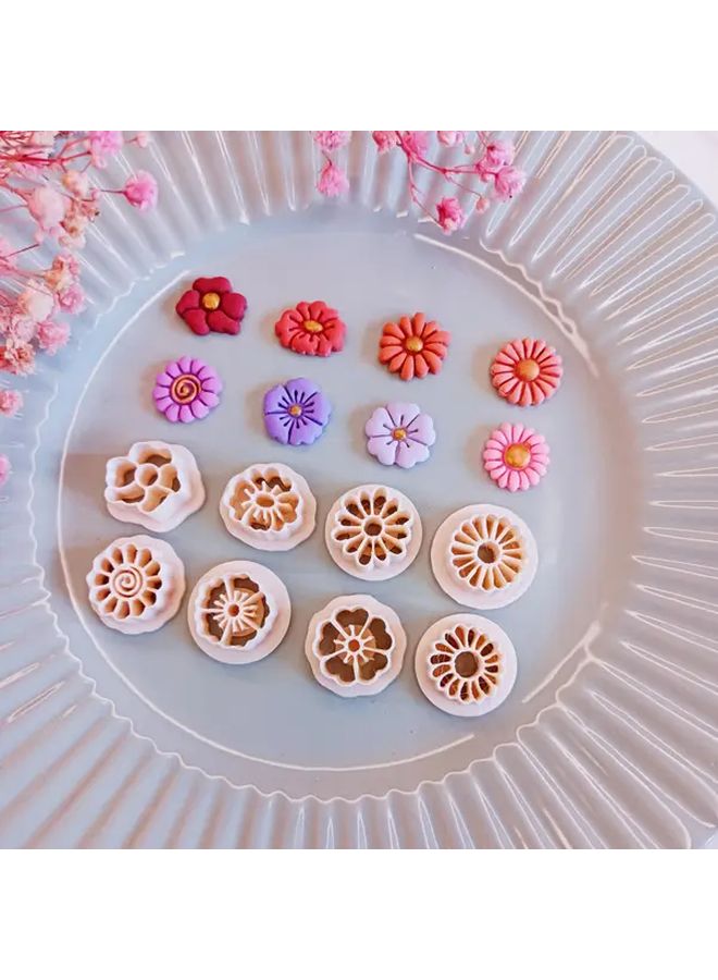 8pcs Polymer Clay Cutting Tools For DIY Jewelry Making Boho Floral Shapes - Image 1
